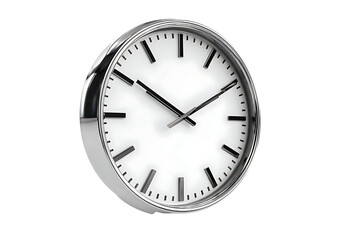 Elegant wall clock with a modern design, perfect for illustrating time management concepts, deadlines, and productivity in business presentations and marketing materials