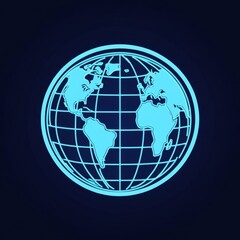 Globe icon, representing the world and global connectivity, symbolizing a unified and interconnected planet, Generative AI