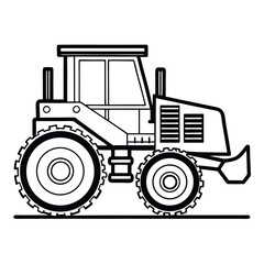 Naklejka premium Vector art of tractor isolated on white background