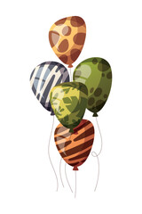 Jungle style balloons. Vector illustration