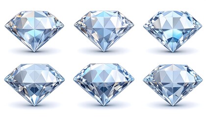 Fototapeta premium Six diamond 3D renderings