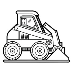 Vector art of skid steer loader isolated on white background