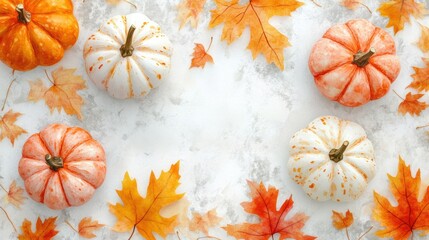 Watercolor of autumn elements set with Pumpkins,maple leaves,mushrooms,sunflower,Collection autumn seasonal holidays design,Thanksgiving,Halloween,Handmade art,party posters,decorate your artwork.