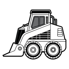 Vector art of skid steer loader isolated on white background