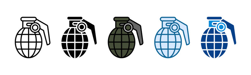 Grenade Icon Set Multiple Style Collection
