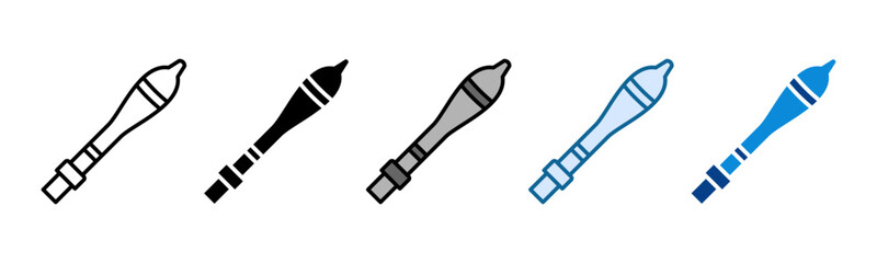 Rocket Propelled Grenade Icon Set Multiple Style Collection