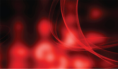  Abstract red neon glowing fractal on black background