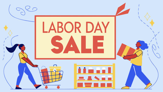 Labor day sale event promotional marketing advertising shopping discount offer retail vector graphic design