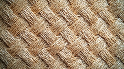 Natural jute weave herringbone pattern texture seamless background organic fiber material beige brown sustainable eco friendly design for web applications