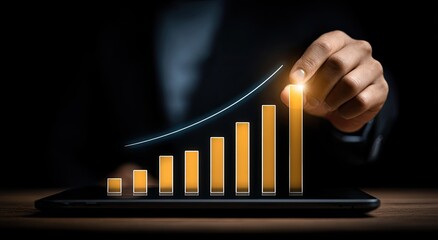 Business growth visualized on a tablet