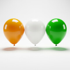 india independance day Colorful party balloons, perfect for a joyful birthday celebration, are isolated on a white background
