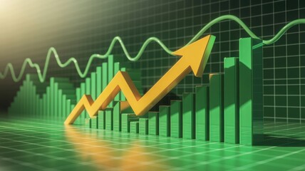 Obraz premium Financial Growth Illustration Showing an Upward Trend in Business
