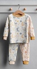 Child's pajamas with moon and star print