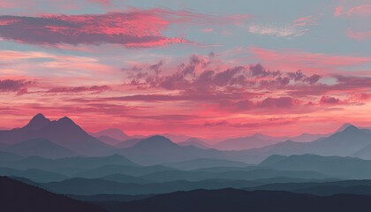 Obraz premium Vast mountain range at sunset