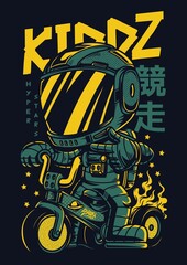 vector illustration of a motorcycle with a background