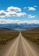 Scenic Dirt Road to Mountains