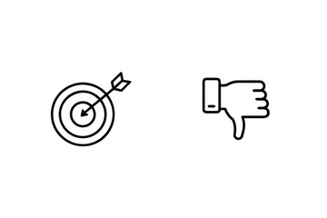 Target Icon With Dislike Symbol, Business Failure Concept