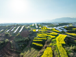 aerial view solar power station