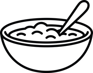 Cranberry Sauce Bowl – Minimal Line Art Vector Illustration