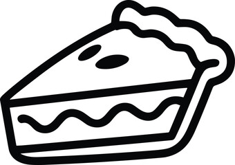 Apple Pie Slice – Minimal Line Art Vector Illustration