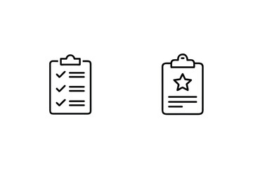 Checklist clipboard with star icon task