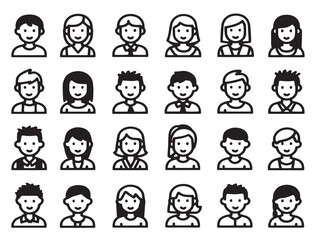 Minimal People Crowd Icons for Contemporary Social and Group Designs