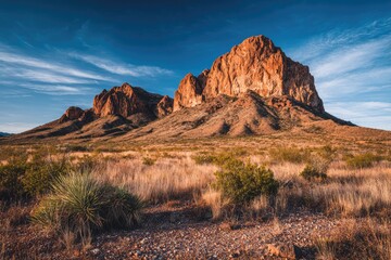 Desert mountain vista at sunrise
