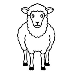 A cute cartoon sheep isolated on white background