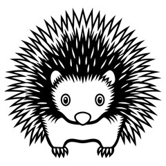 Cute hedgehog illustration isolated on white background