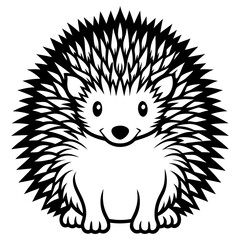Cute hedgehog cartoon isolated on white background