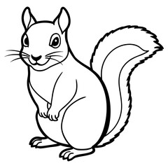Cute cartoon squirrel illustration isolated on white background