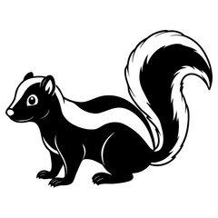 Cute cartoon skunk illustration isolated on white background