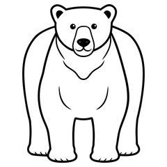 Cute cartoon polar bear illustration isolated on white background
