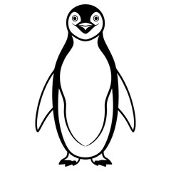 Cute cartoon penguin illustration isolated on white background