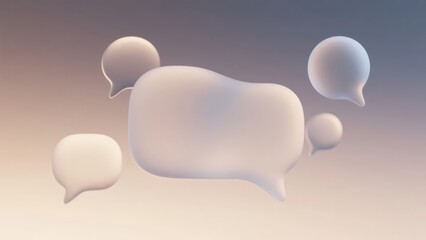 Abstract speech bubbles in gradient space, symbolizing open dialogue and creative thought.