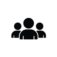Three Vector illustration of black silhouette figures in a group on a white background people silhouettes