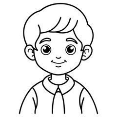Cartoon boy wearing a shirt and tie, isolated on white background