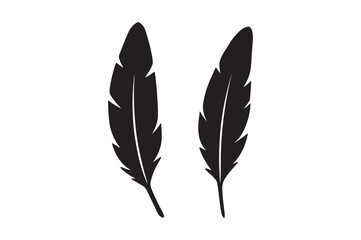Valentine Feathers silhouette vector art illustration on white background