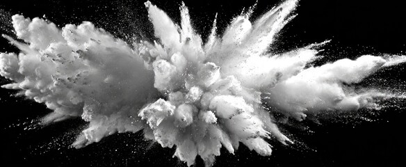 Abstract explosion of white powder