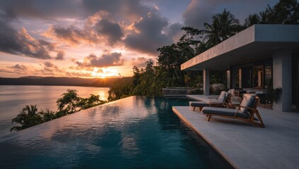 Sunset over infinity pool (1)