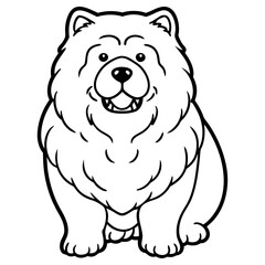 Chow chow dog sitting, isolated on white background