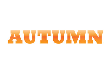 AUTUMN - 秋の訪れを祝福する、Autumn（オータム）の文字の、シンプルなロゴマーク（ベクター素材）
