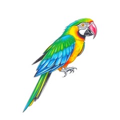 Fototapeta premium Chrome-Plated Macaw: Ultra-Realistic 8K Close-Up of Metallic Feathers with Reflective Cobalt Blues & Fiery Reds - Cinematic Studio Shot with Liquid Metal Texture