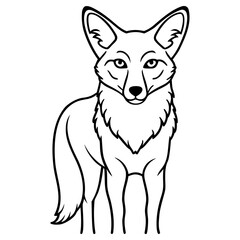 Cute cartoon fox drawing isolated on white background
