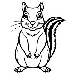 Obraz premium Cute cartoon squirrel drawing isolated on white background