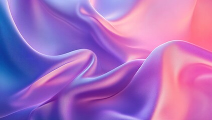 Obraz premium A close-up of the violet and blue gradient background, with smooth silk fabric flowing in the center, creating an elegant and luxurious atmosphere. The texture is glossy and delicate