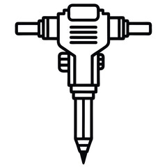 Vector art of jackhammer tool isolated on white background