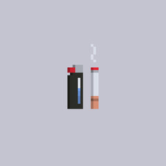 cigarettes and matches in pixel art