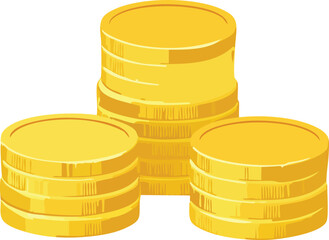 Stack of Shiny Gold Coins in 3D Illustration – wealth, finance, and investment concept.