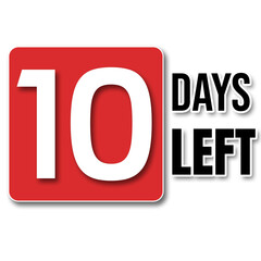 Ten, Ten Days, Days Left, Remaining days for Limited Time Sales,10
